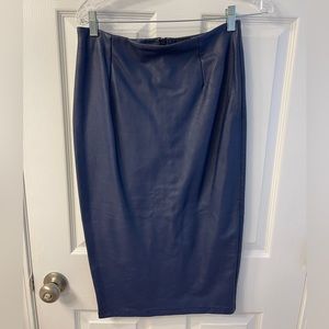 ASOS faux leather blue pencil skirt